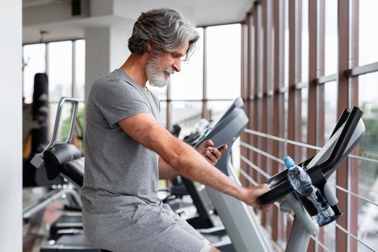 Athlete on testing treadmill