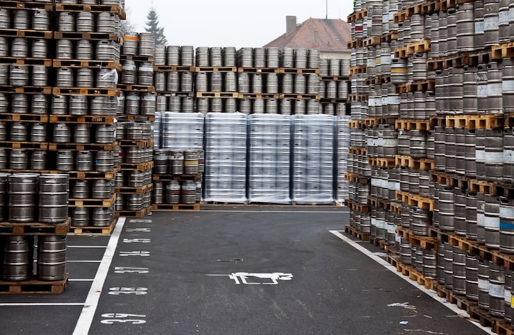 Massive warehouse storage racks boxes