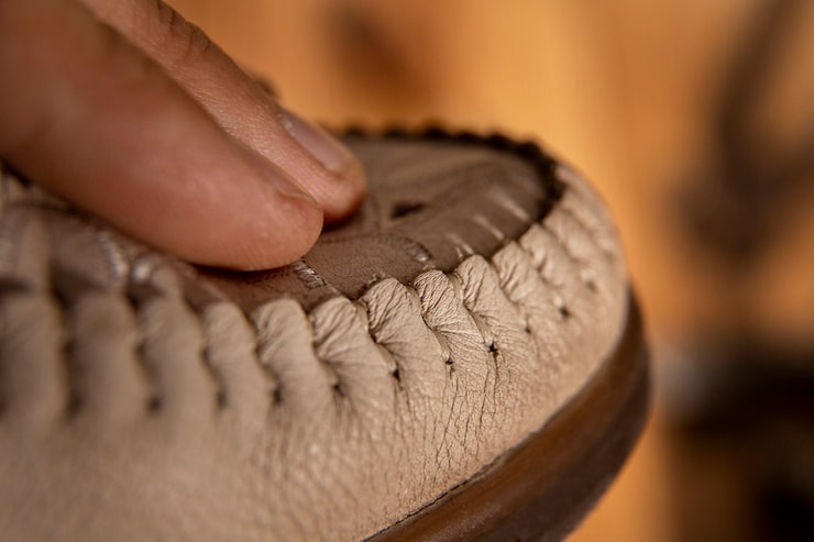 Old leather sporting equipment detail