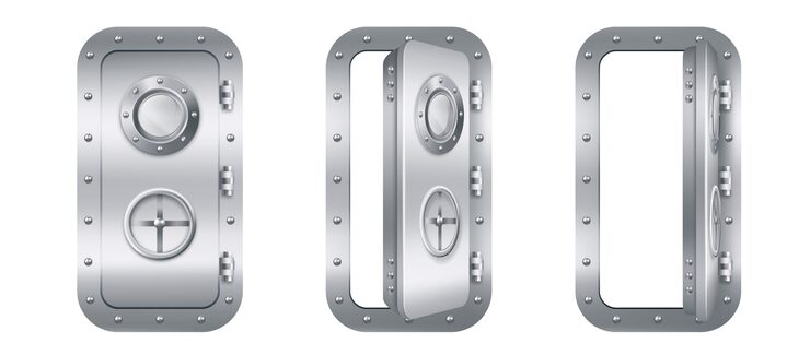 Padlocked secure digital vault door